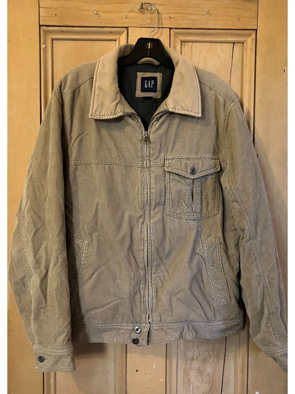 GAP Mens Vintage Y2K Corduroy Quilted Lined Jacket Size Medium Beige FA EXC